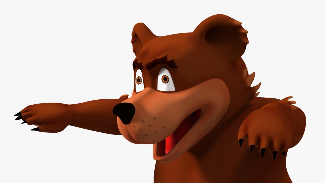 3D Funny Brown Bear Rigged model