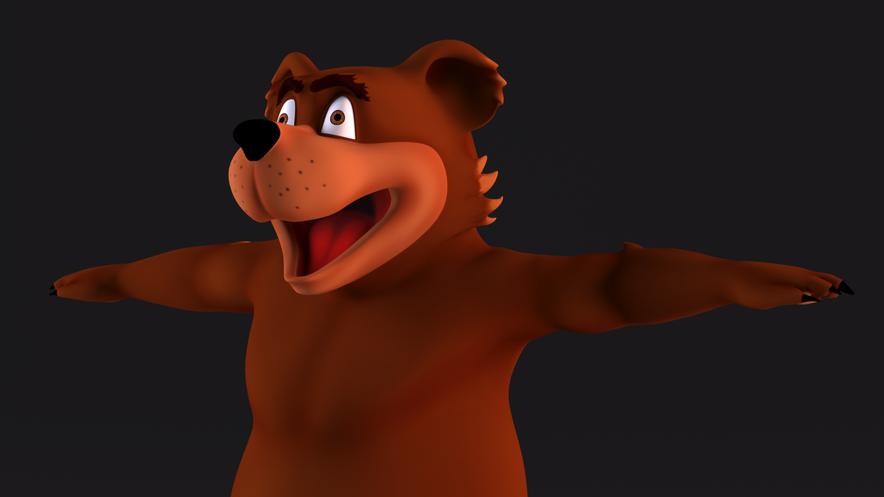 3D Funny Brown Bear Rigged model