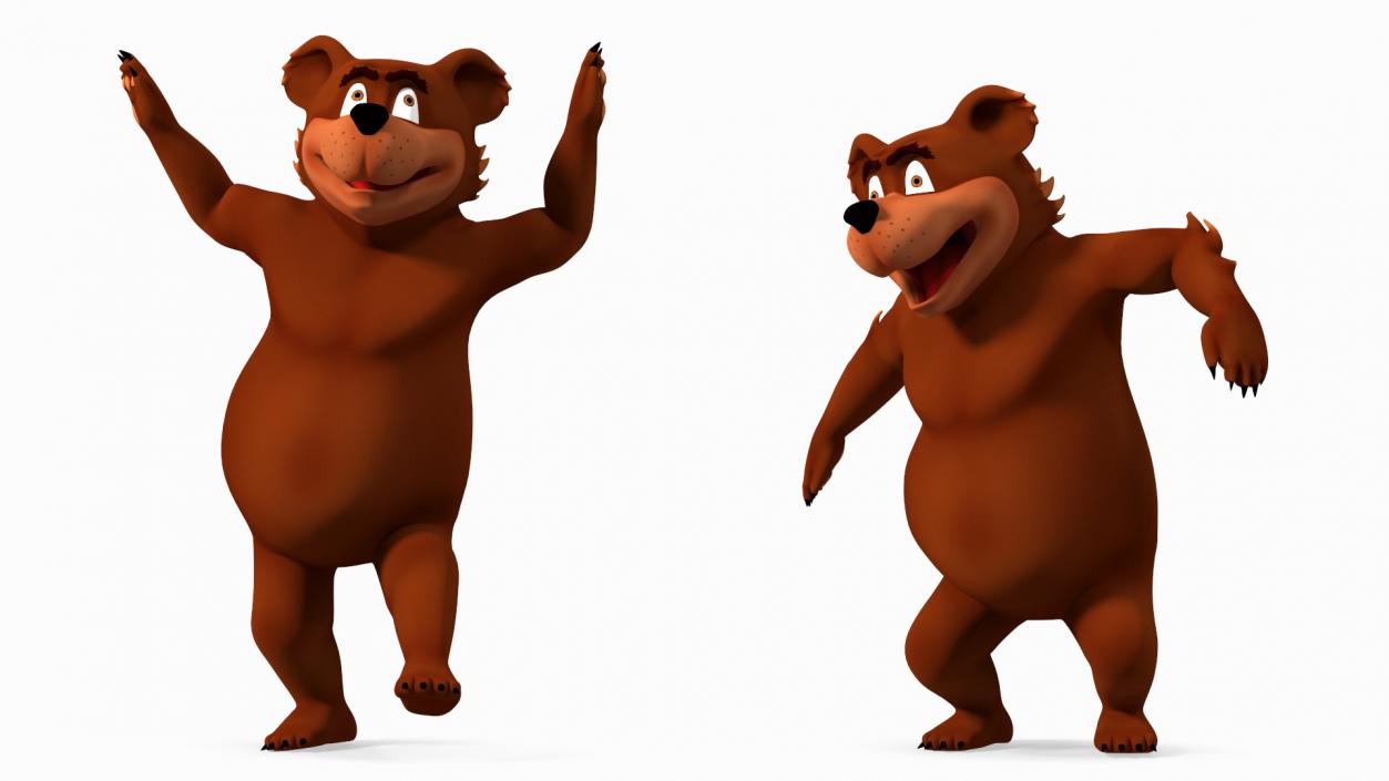 3D Funny Brown Bear Rigged model