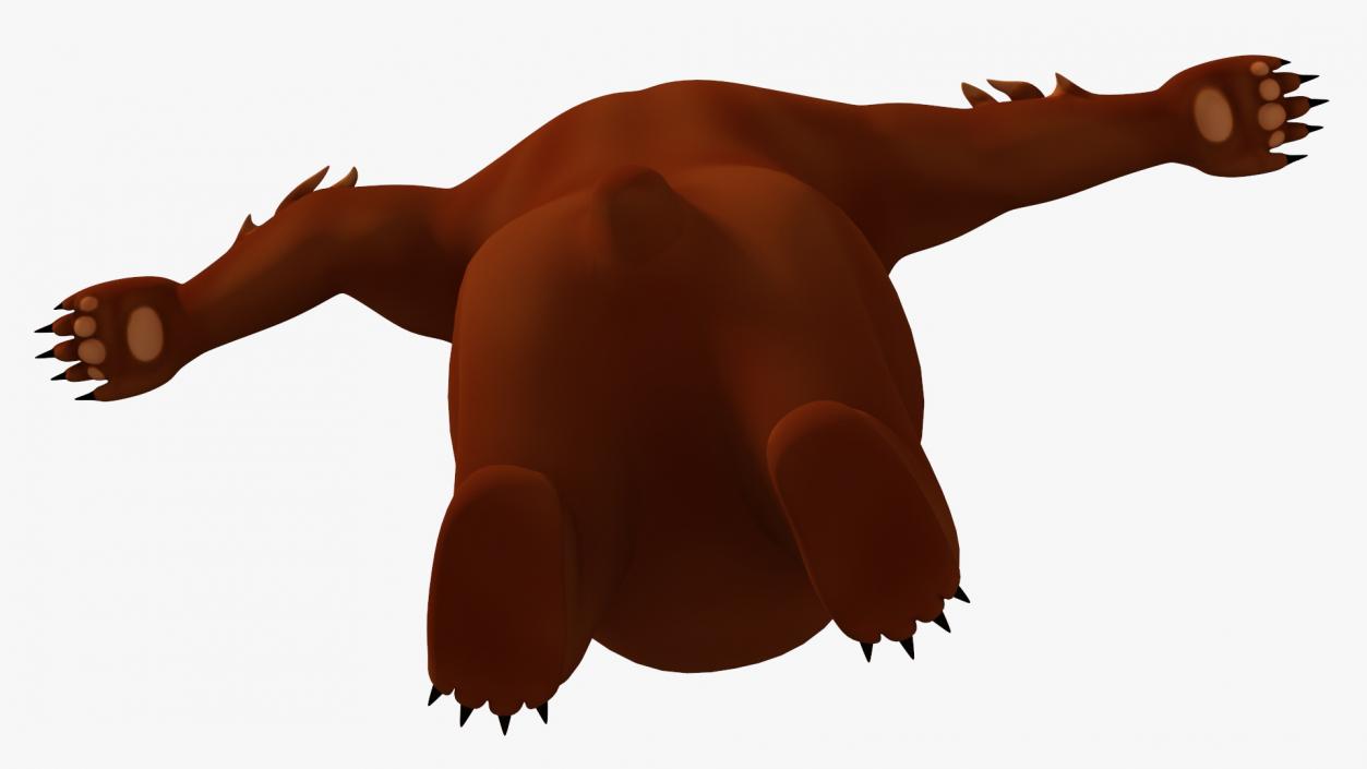 3D Funny Brown Bear Rigged model