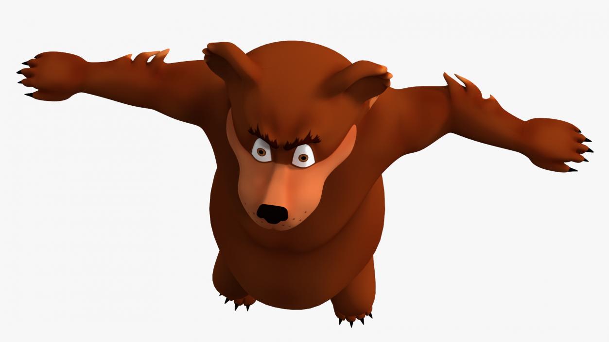 3D Funny Brown Bear Rigged model