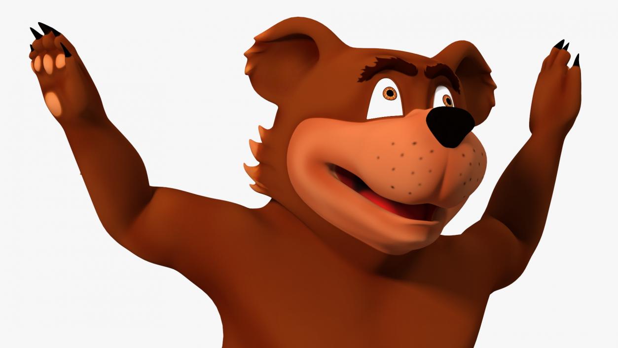 3D Funny Brown Bear Rigged model