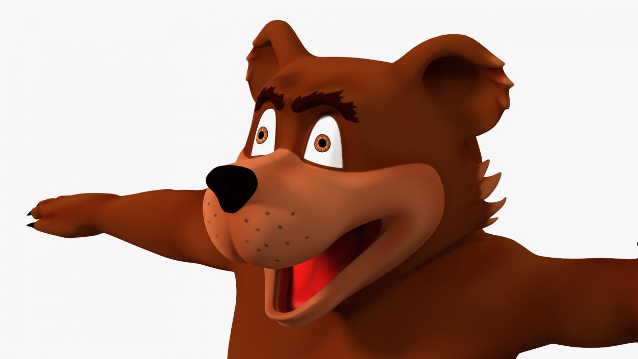 3D Funny Brown Bear Rigged model