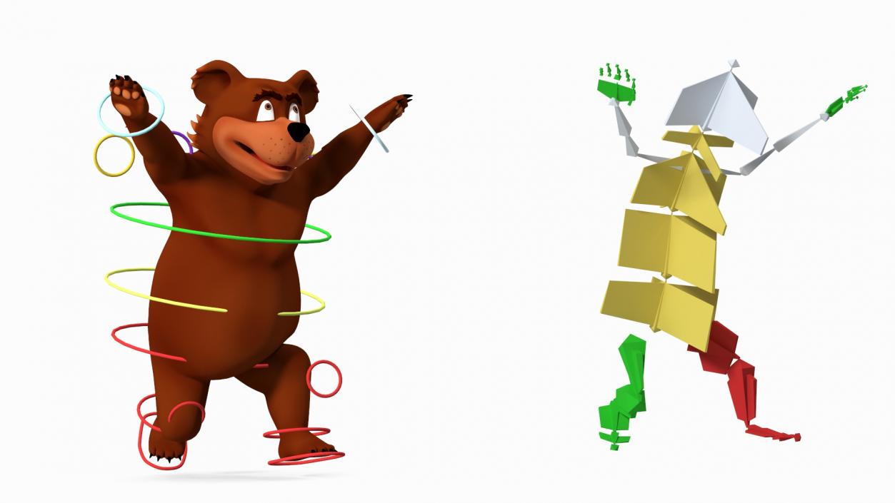 3D Funny Brown Bear Rigged model