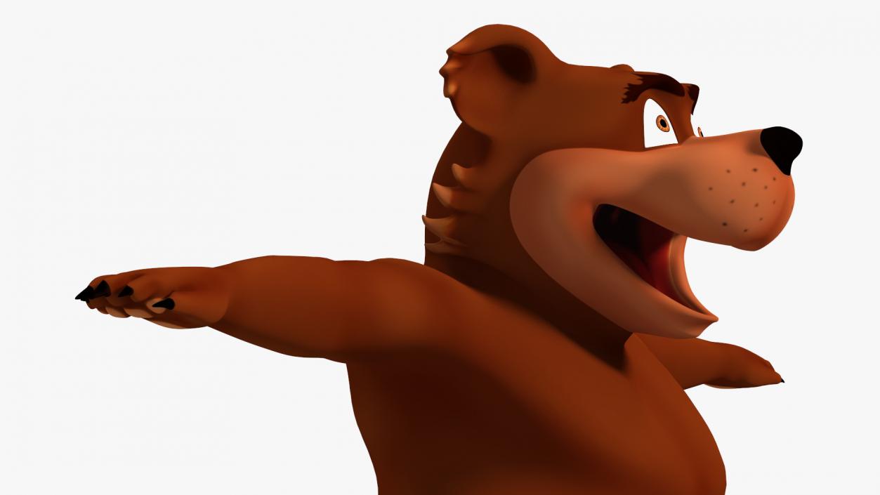 3D Funny Brown Bear Rigged model