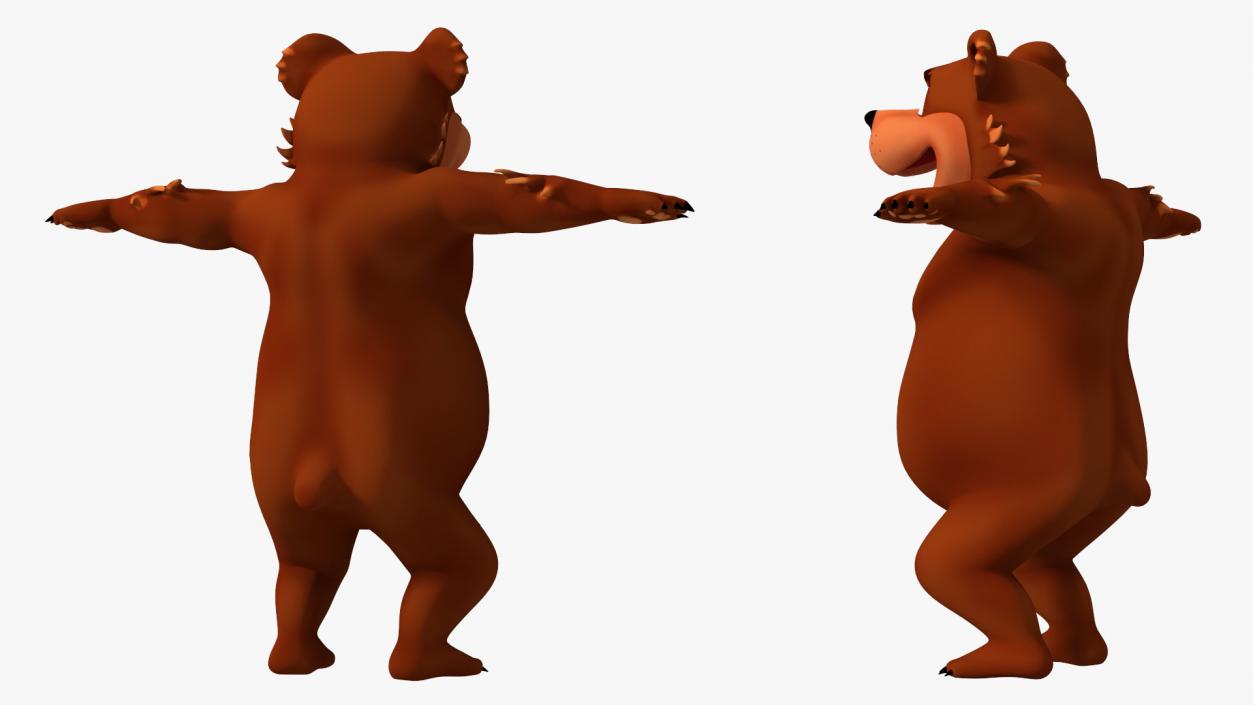 3D Funny Brown Bear Rigged model