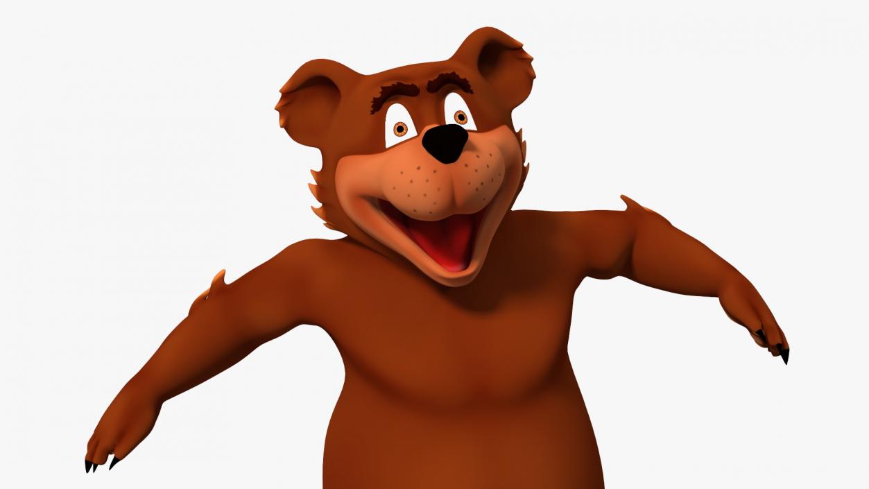 3D Funny Brown Bear Rigged model