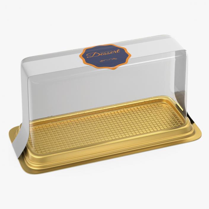 Disposable Cake Packaging Rectangular Gold 3D