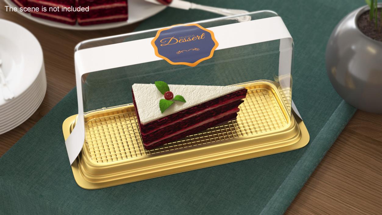 Disposable Cake Packaging Rectangular Gold 3D