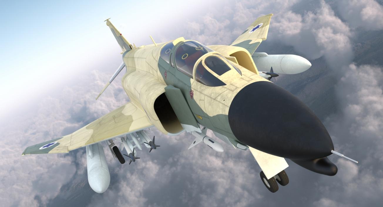 F-4E Kurnass Israeli Air Force Rigged 3D