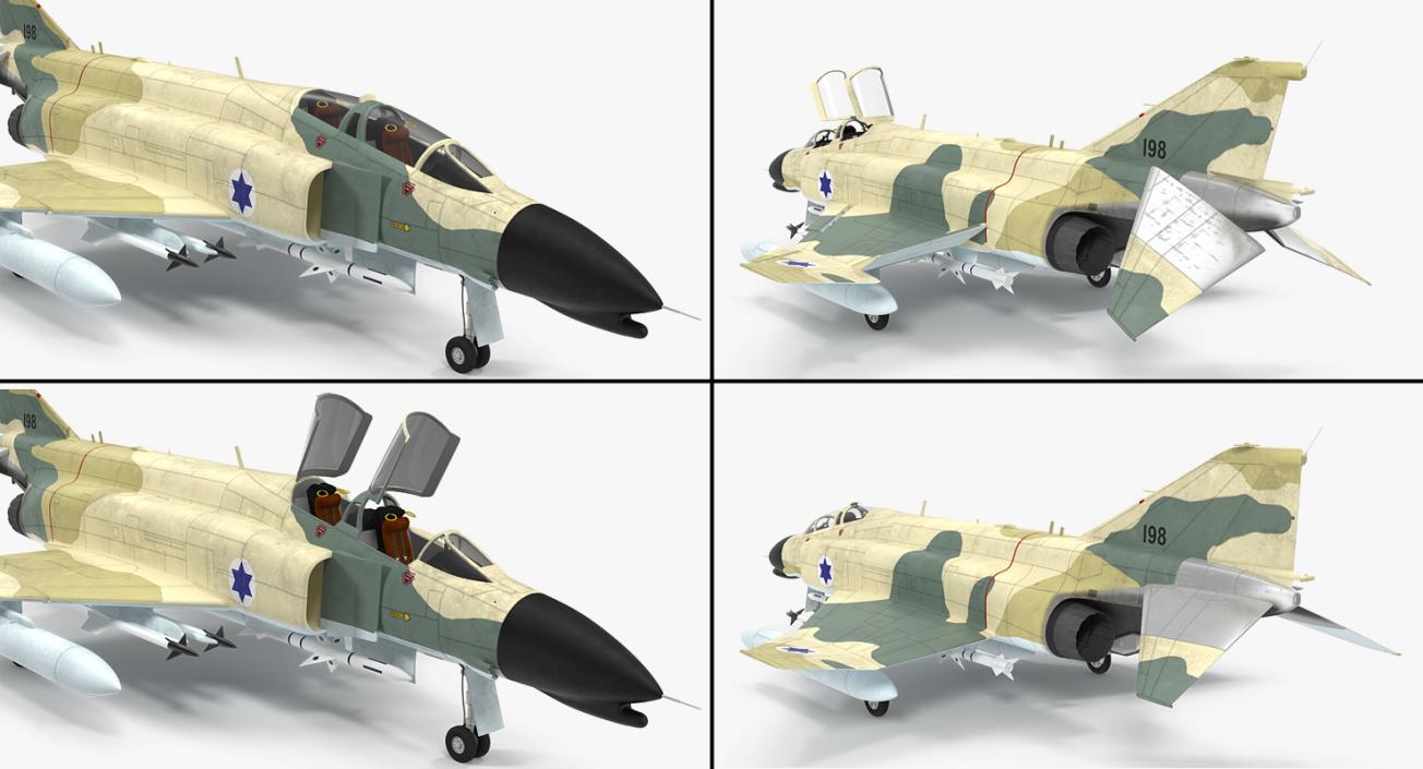 F-4E Kurnass Israeli Air Force Rigged 3D