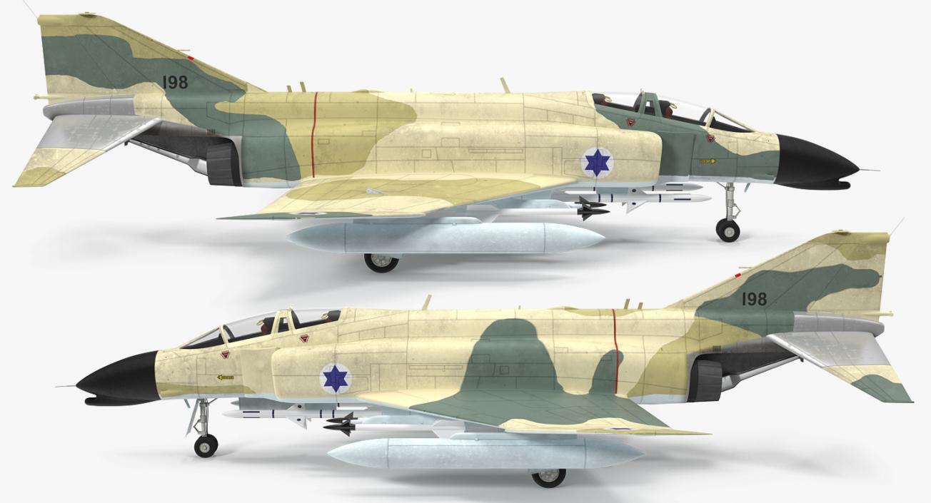 F-4E Kurnass Israeli Air Force Rigged 3D