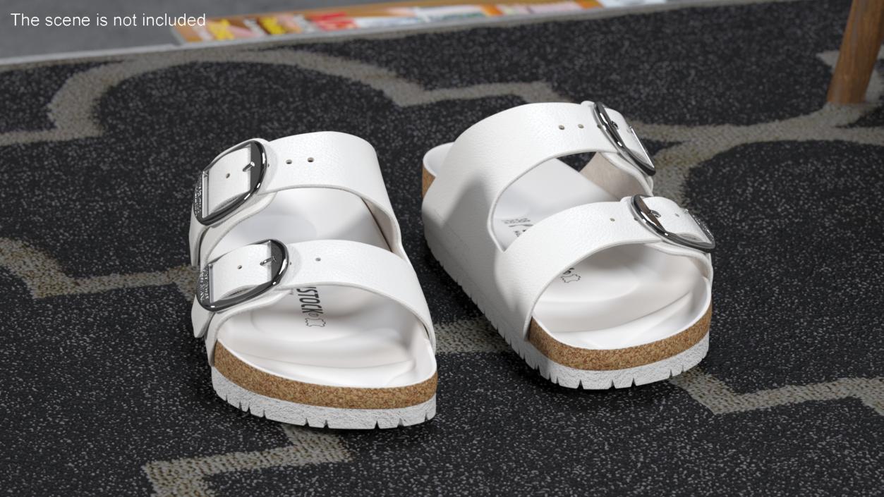 Woman Soft Footbed Sandals White 3D