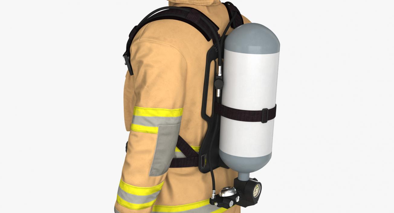 3D US Firefighter Rigged