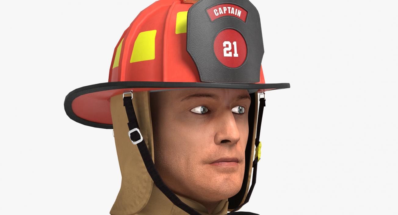 3D US Firefighter Rigged