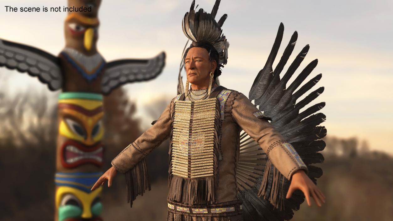 American Indian A-Pose 3D