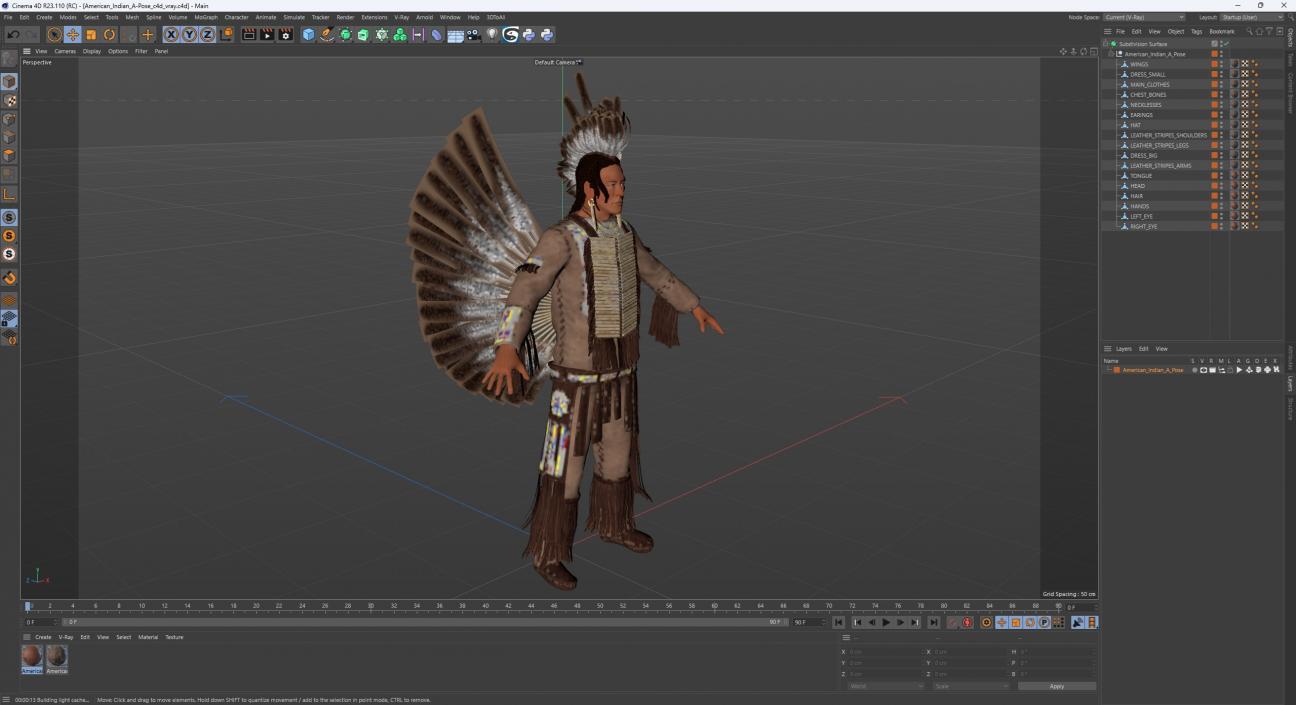 American Indian A-Pose 3D