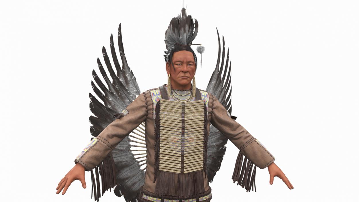 American Indian A-Pose 3D