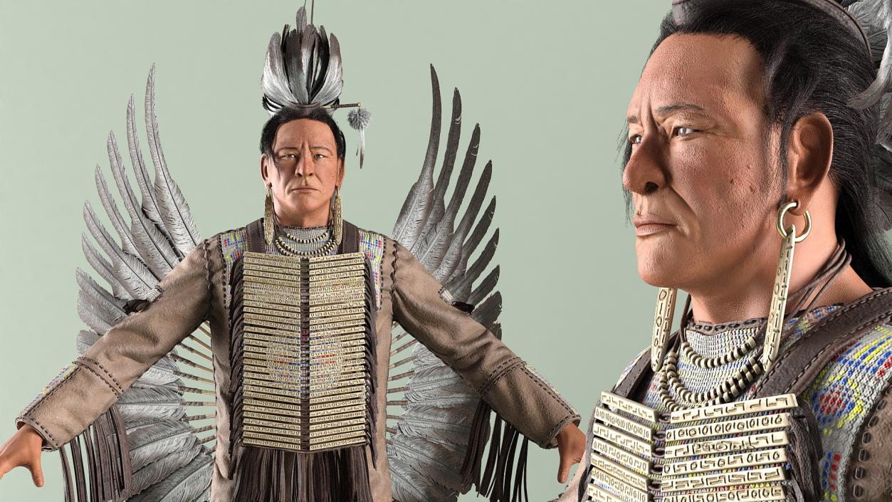 American Indian A-Pose 3D