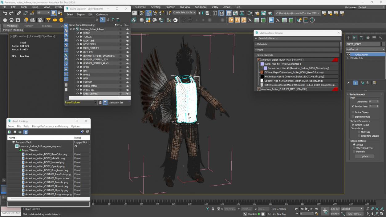 American Indian A-Pose 3D