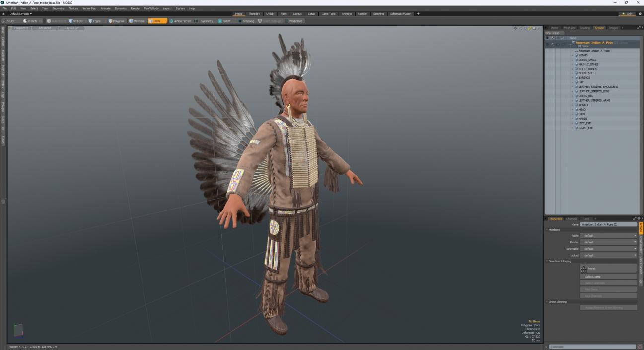 American Indian A-Pose 3D