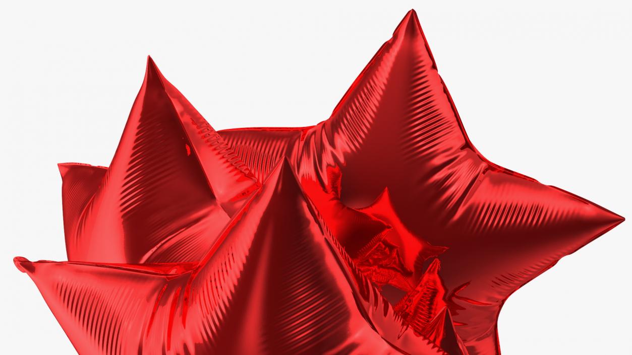 3D Star Shaped Red Balloons Tied to Gift Box