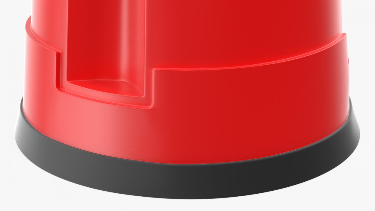 Mobile Kick Stool Plastic Red 3D model