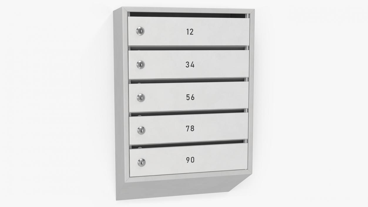 Apartment Mailboxes Grey 3D model