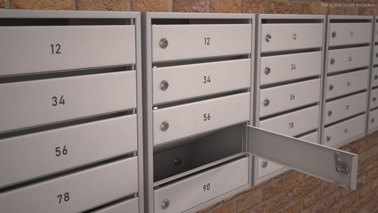 Apartment Mailboxes Grey 3D model