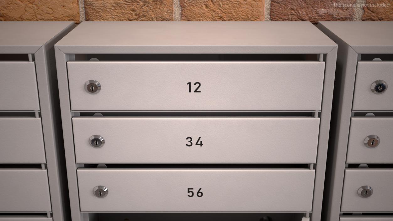 Apartment Mailboxes Grey 3D model