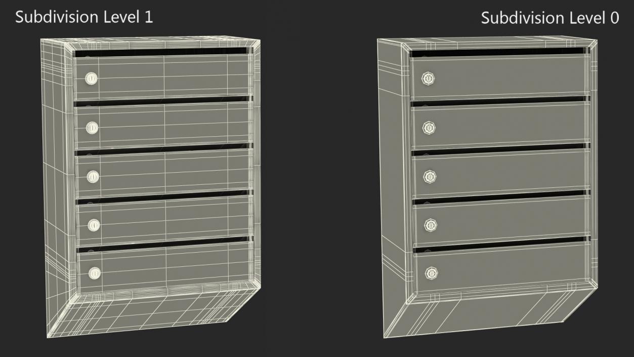 Apartment Mailboxes Grey 3D model