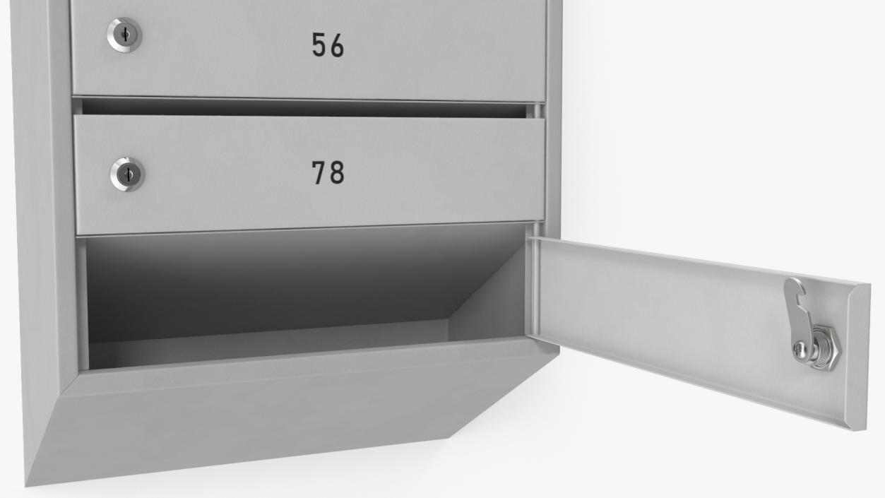 Apartment Mailboxes Grey 3D model