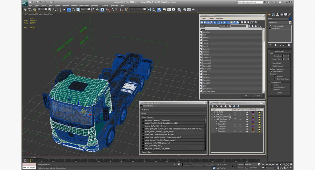 3D model Heavy Utility Truck 8X8 Rigged