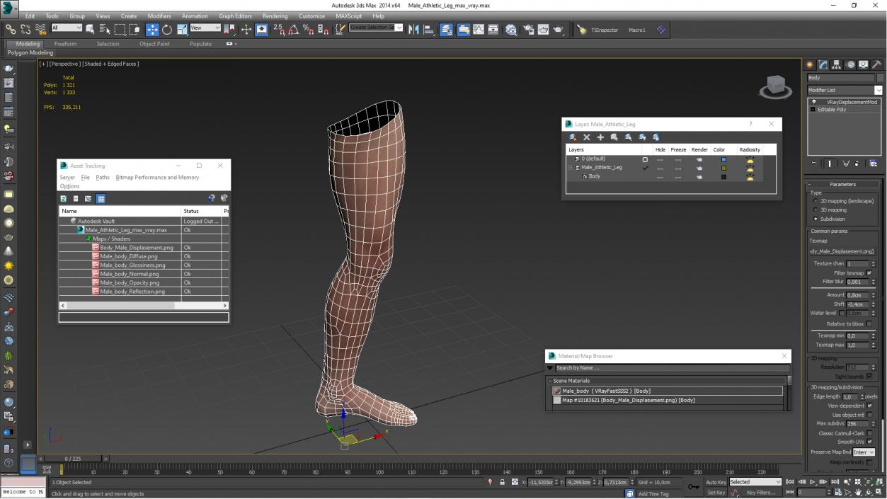 Male Athletic Leg 3D