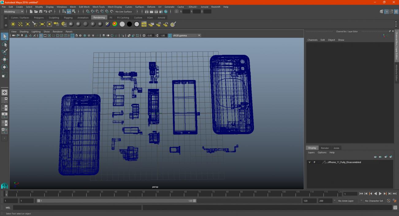 3D iPhone 11 Fully Disassembled model