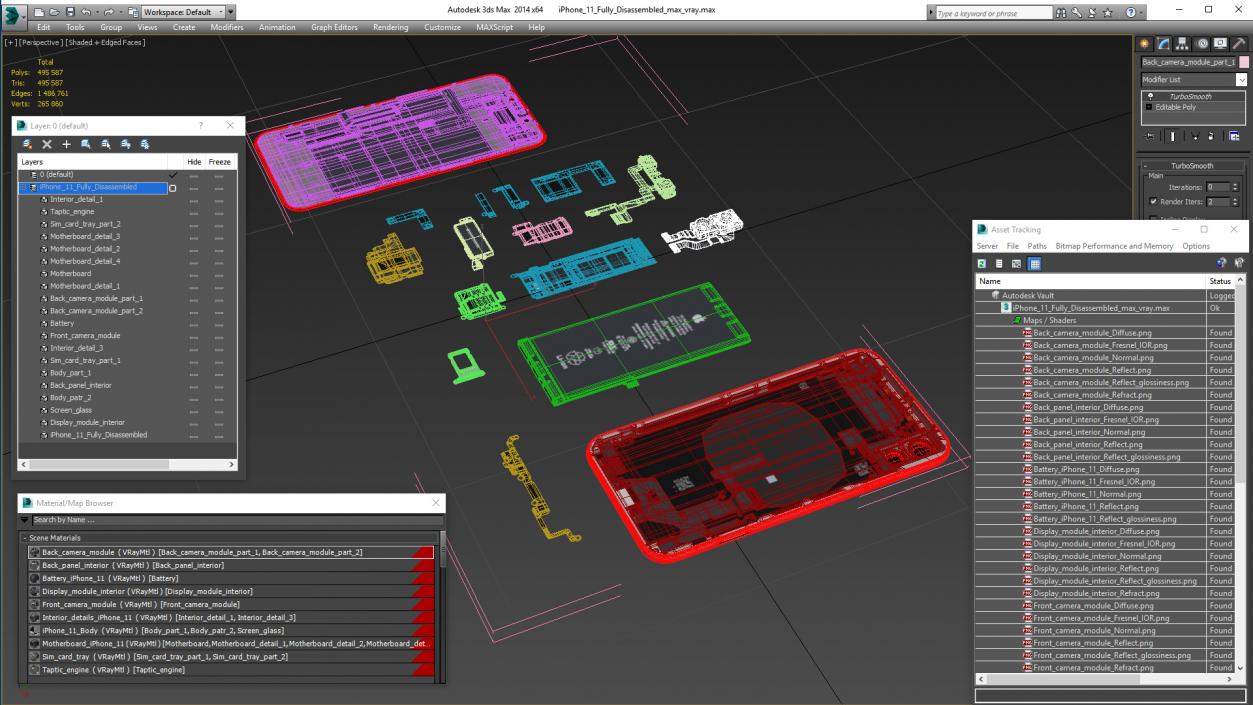 3D iPhone 11 Fully Disassembled model