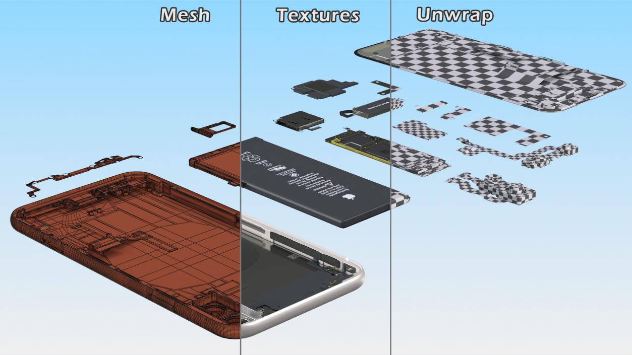 3D iPhone 11 Fully Disassembled model