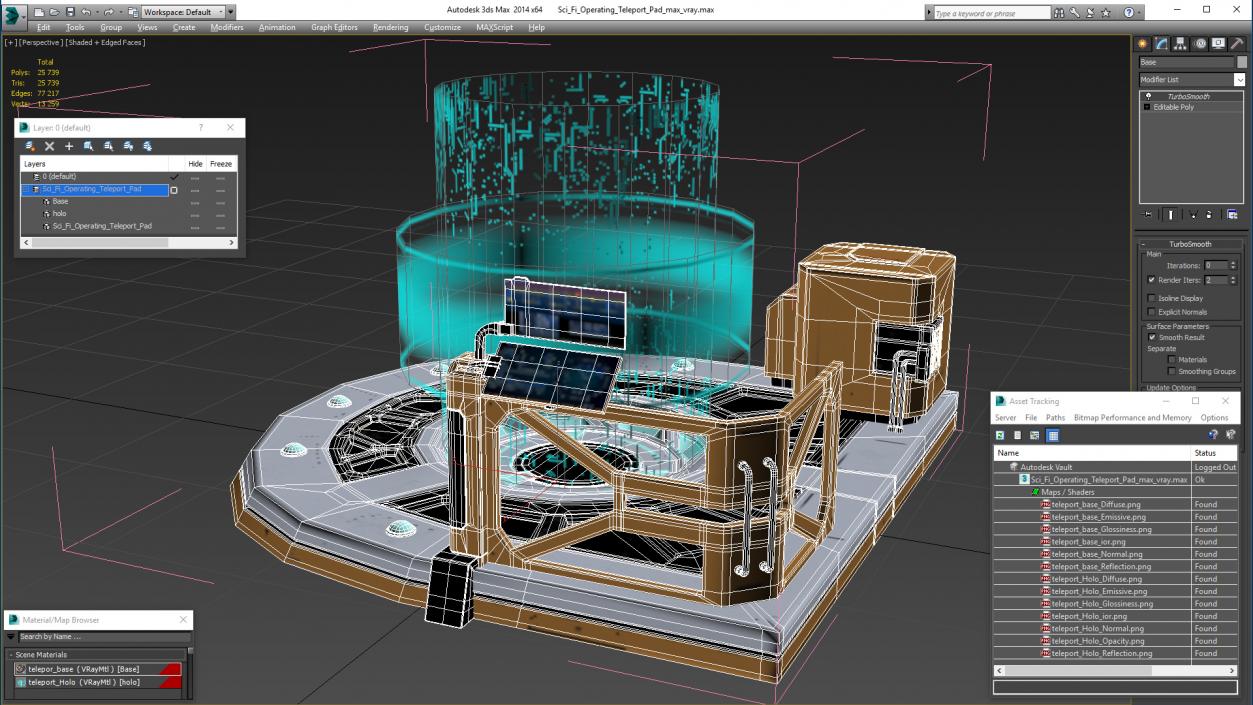 Sci Fi Operating Teleport Pad 3D model