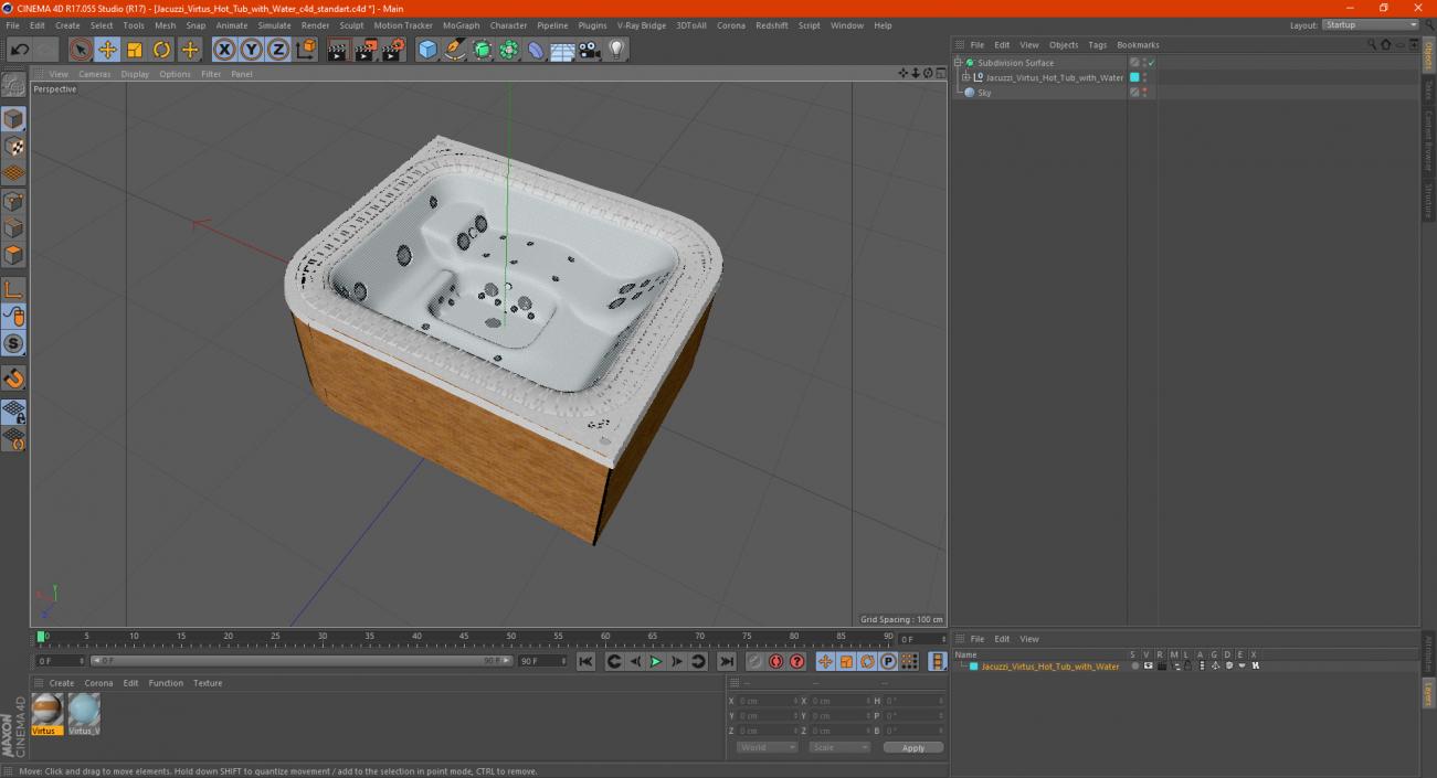 3D Jacuzzi Virtus Hot Tub with Water model