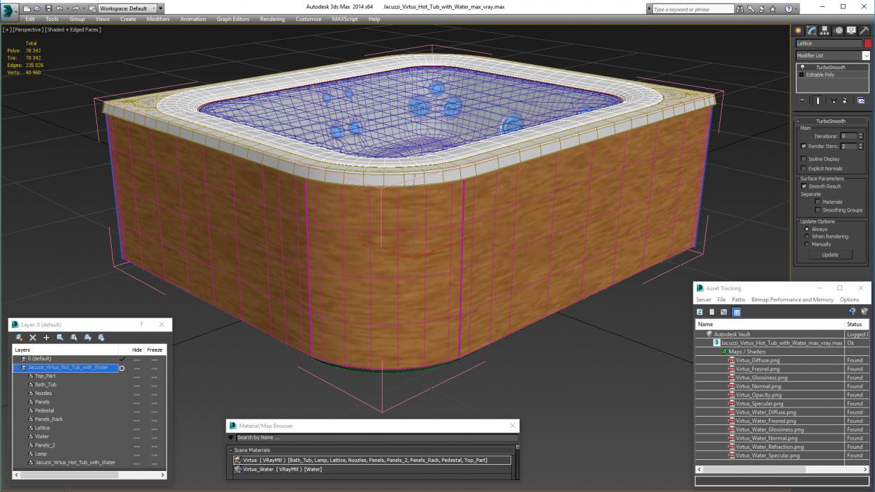 3D Jacuzzi Virtus Hot Tub with Water model