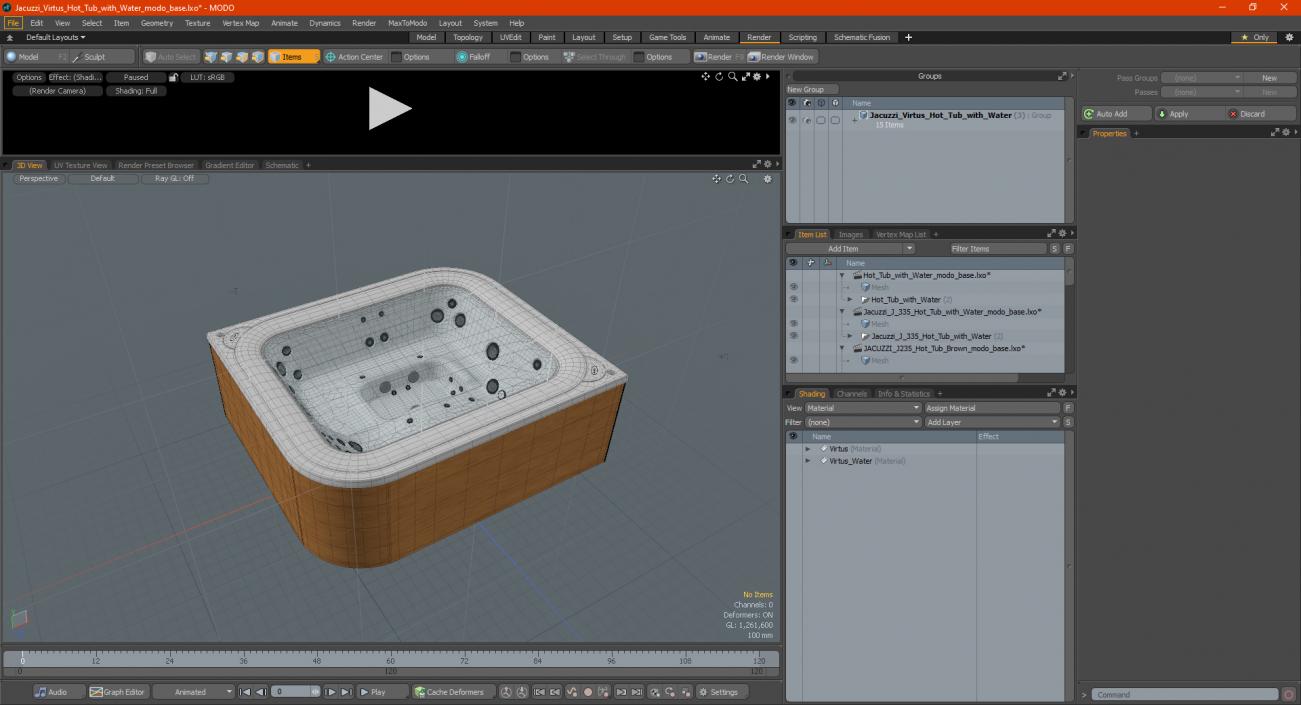 3D Jacuzzi Virtus Hot Tub with Water model