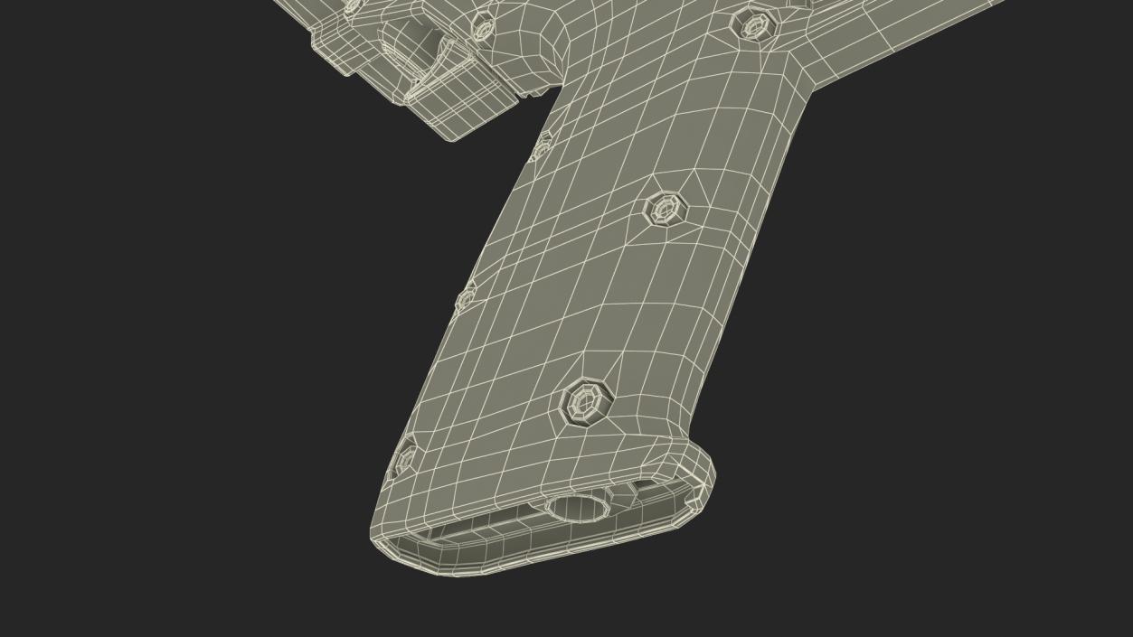 3D Disassembled Futuristic Rapid Pistol Grey 2 model