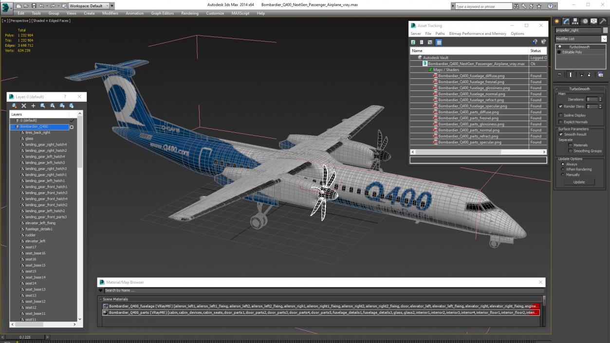 Bombardier Q400 NextGen Passenger Airplane 3D