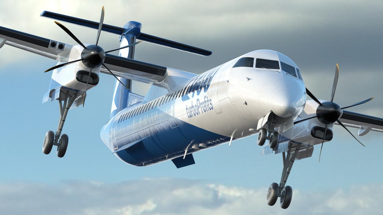 Bombardier Q400 NextGen Passenger Airplane 3D