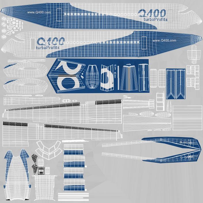 Bombardier Q400 NextGen Passenger Airplane 3D