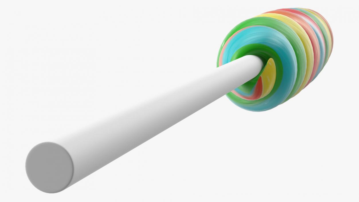 Multi Colored Lollipop Twist Candy 3D model