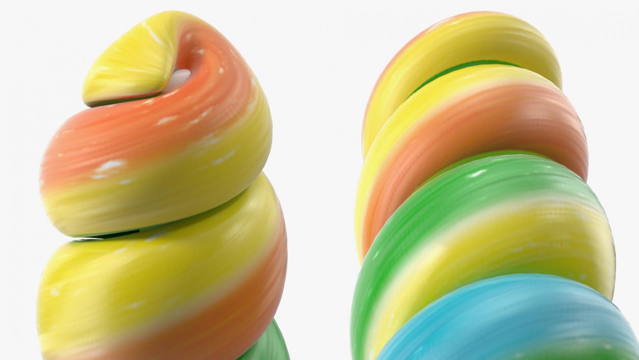 Multi Colored Lollipop Twist Candy 3D model