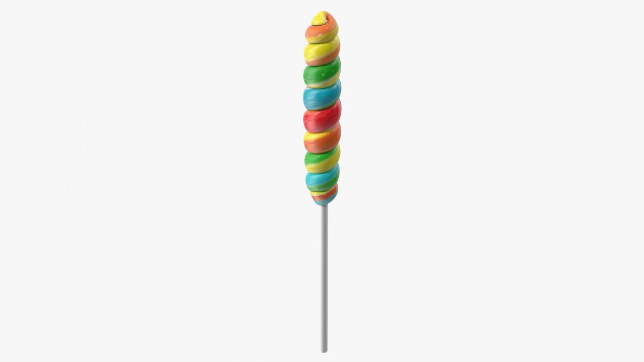 Multi Colored Lollipop Twist Candy 3D model