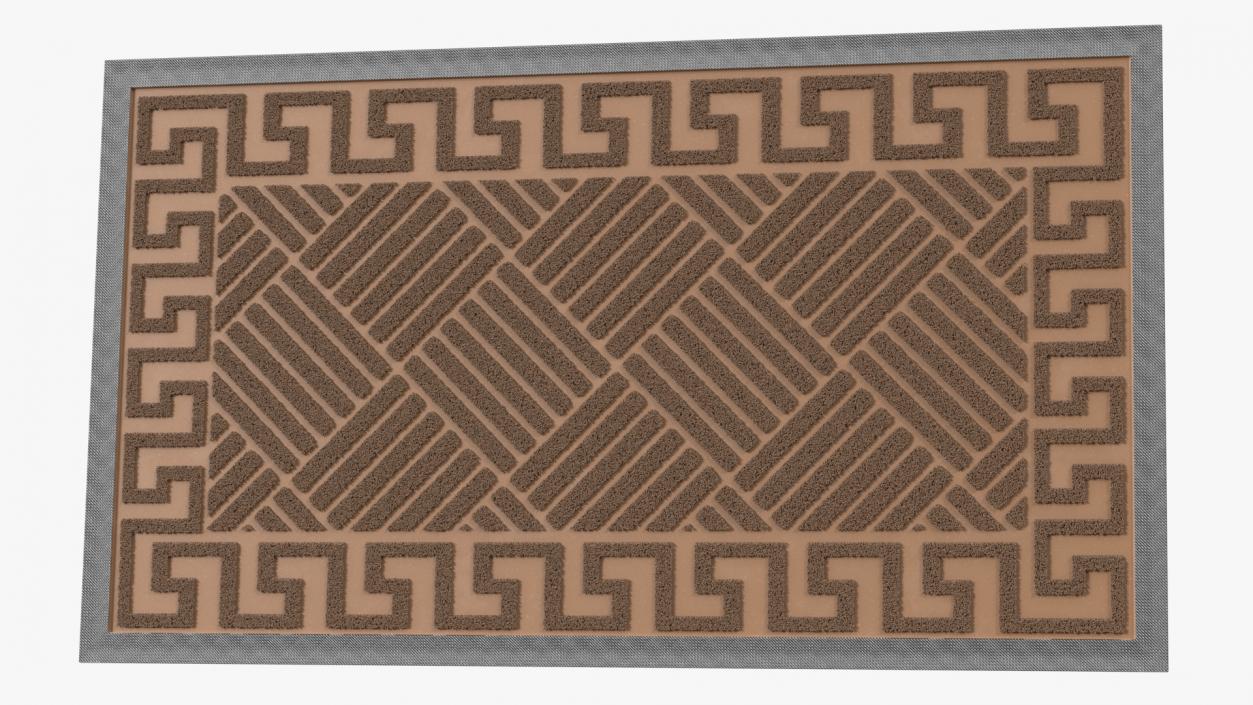 Meander Brown Rectangular Door Mats Fur 3D model