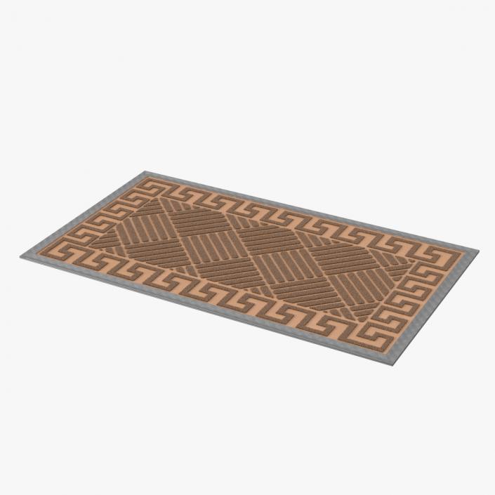 Meander Brown Rectangular Door Mats Fur 3D model